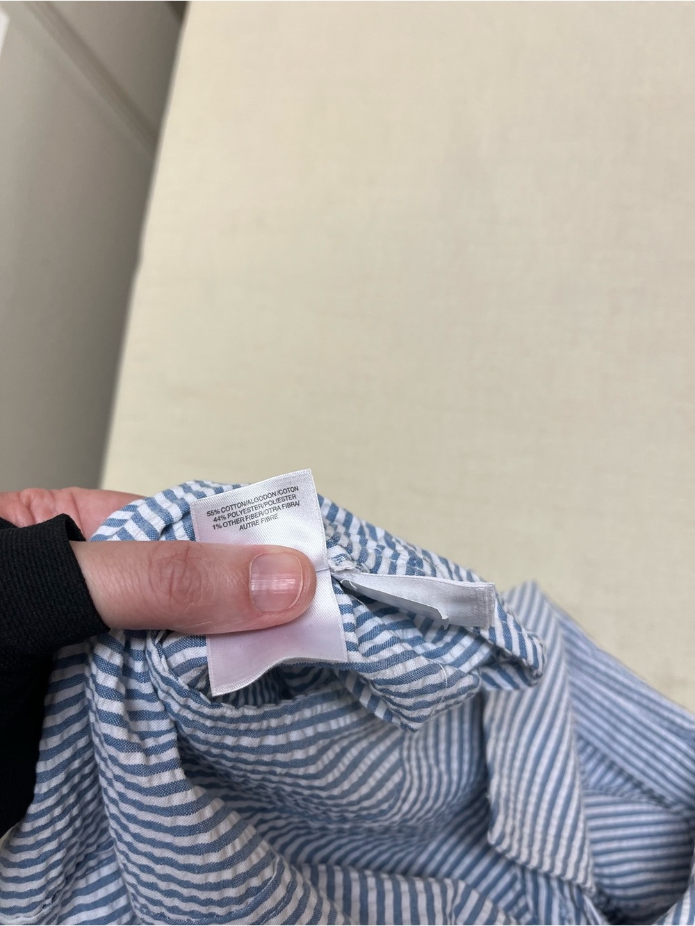 Anne Klein size 12 seersucker blue white midi shirt dress - Picture 8 of 16